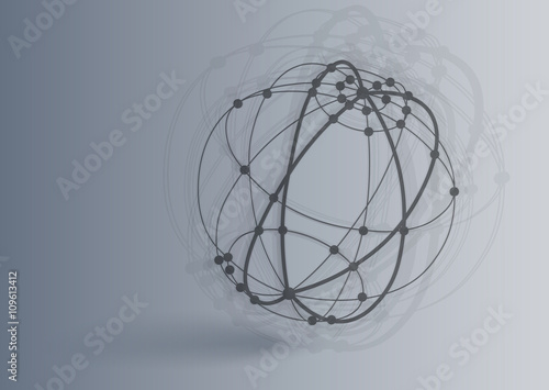 Vector 3d perspective outline sphere Technology background