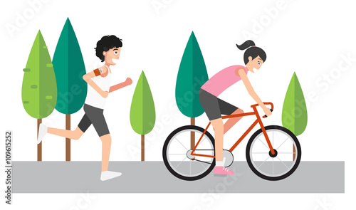 relaxing in public park vector