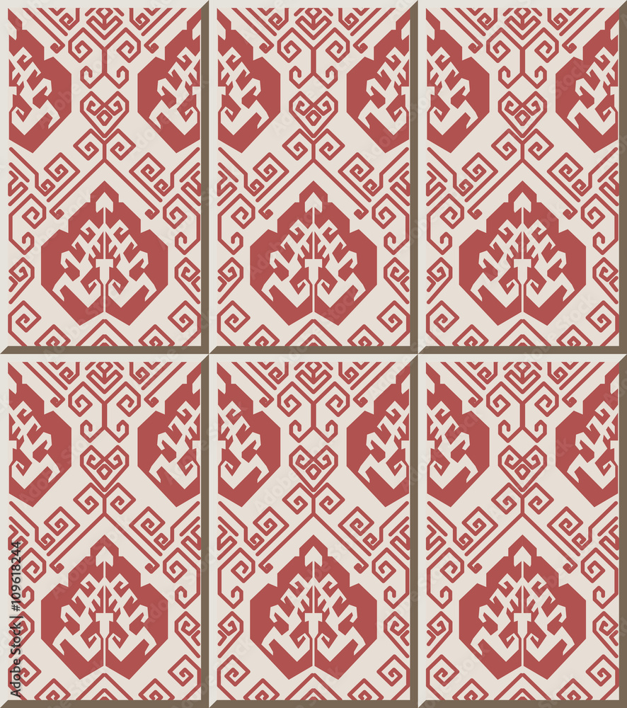Ceramic tile pattern 338 oriental spiral geometry line