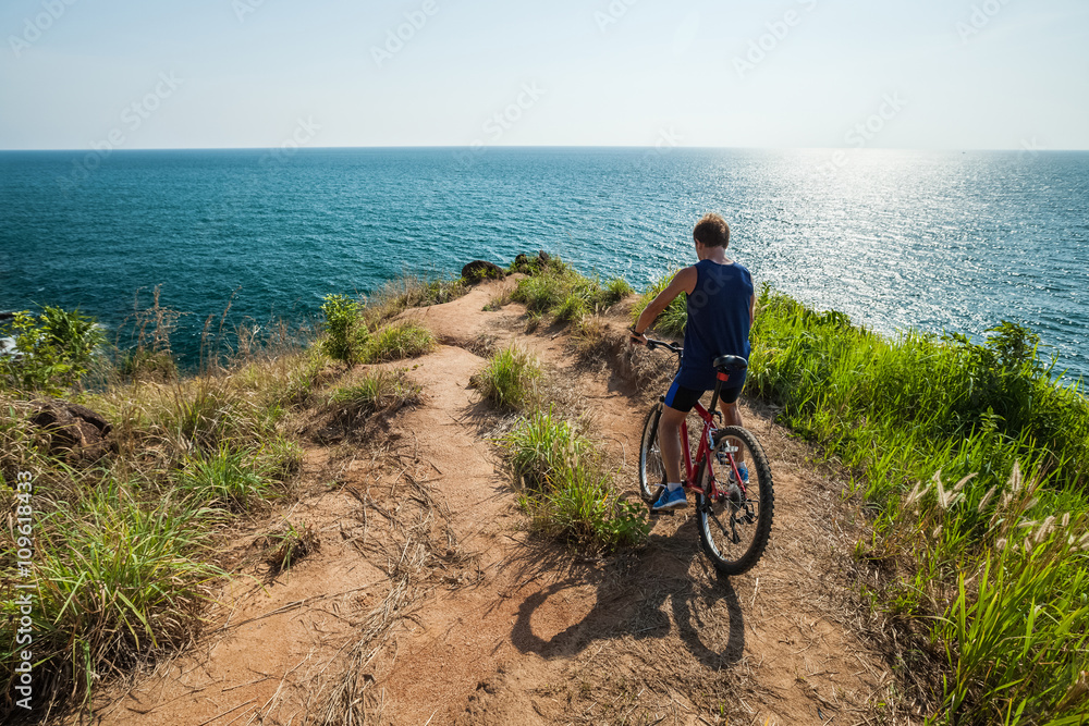 Fototapeta premium Man with bicycle