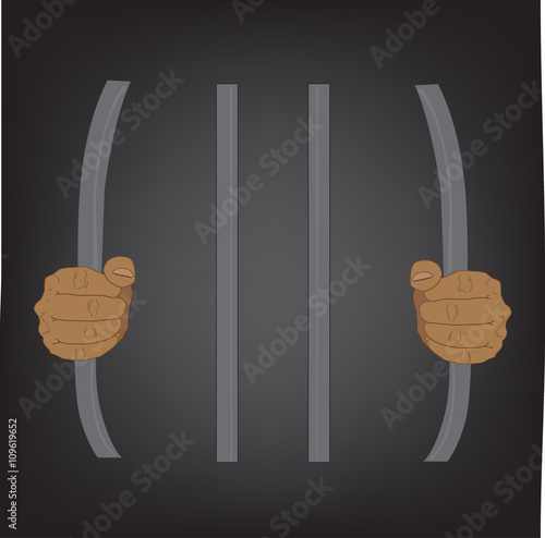 escape from prison, stupid concept, vector illustration 