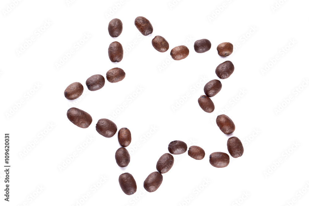 coffee beans forming star coffee beans forming star