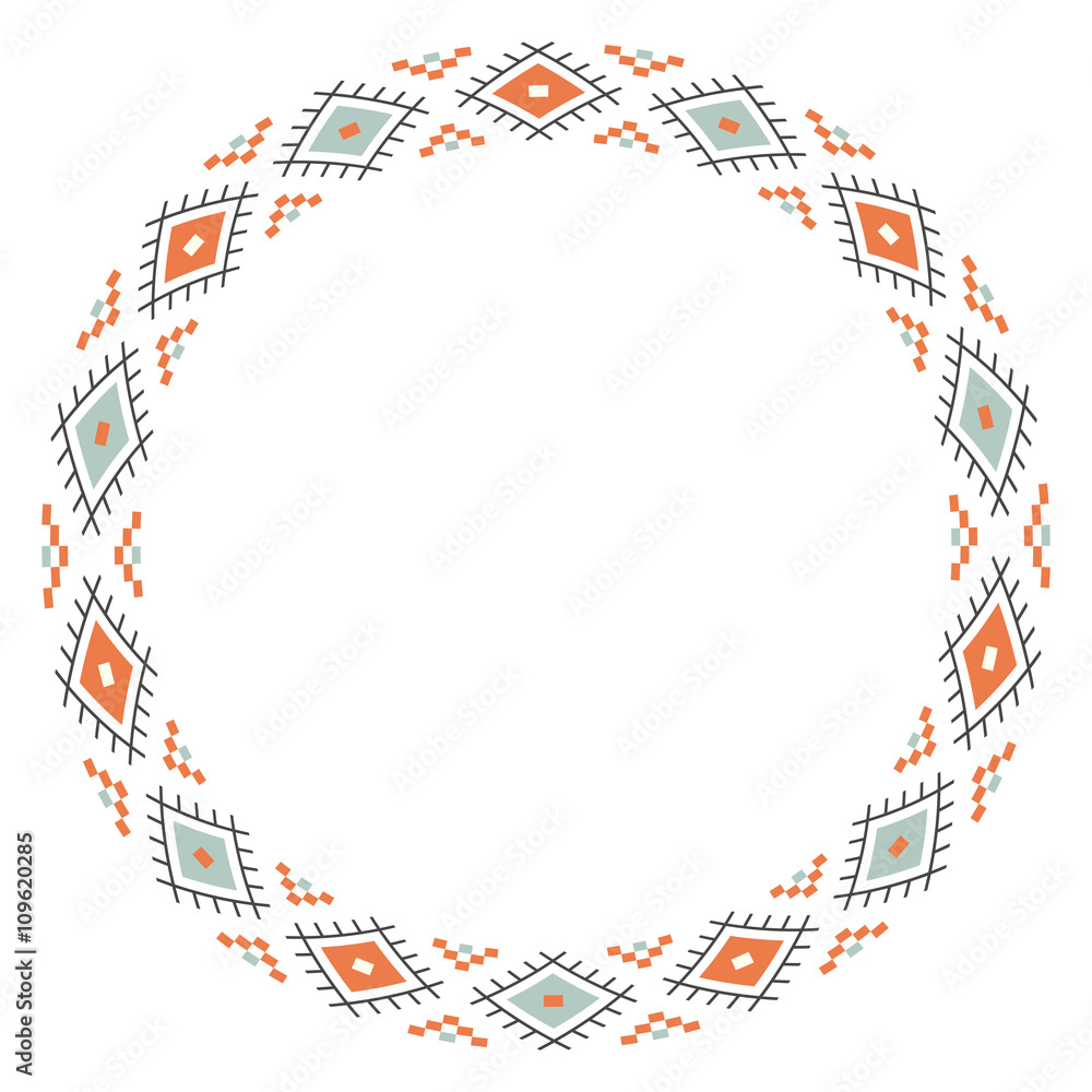 Fototapeta premium Tribal native ethnic border rounder design