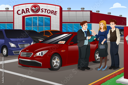 Couple Buying New Car