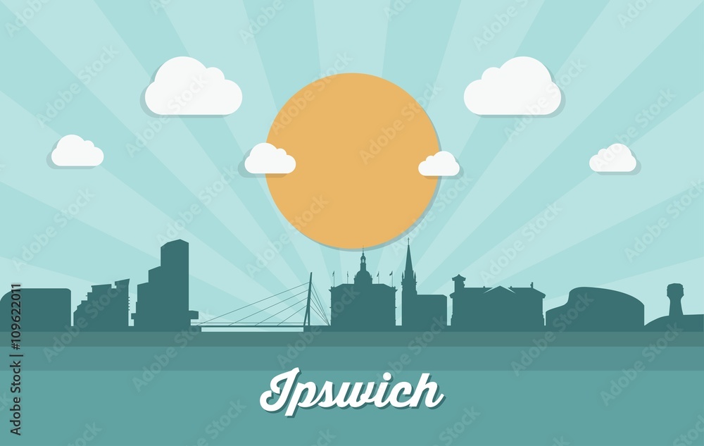 Ipswich UK skyline 