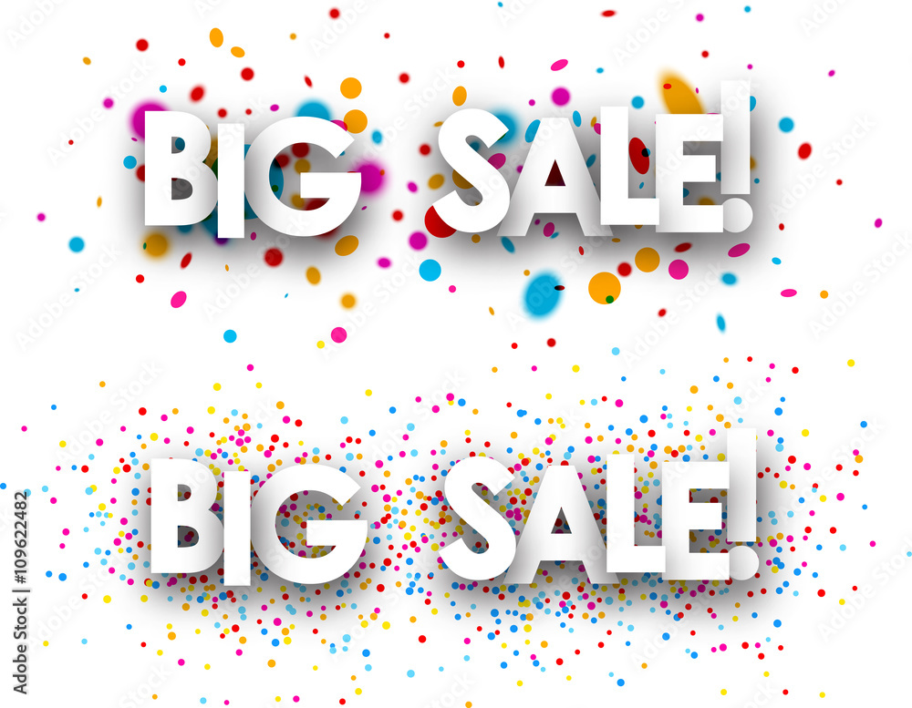 Fototapeta premium Big sale paper banners.