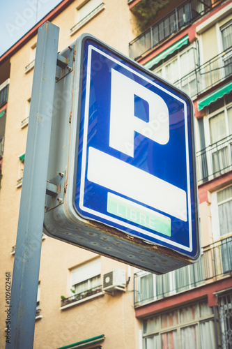 Parking signboard in the street