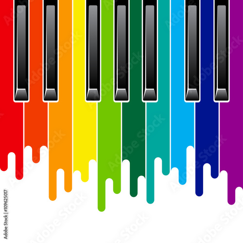 Rainbow piano keyboard