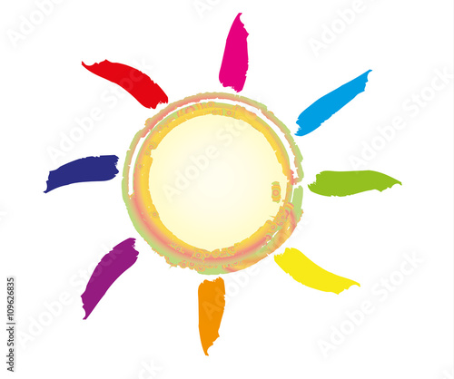 Soleil - plage - couleur - été - détente - pinceau