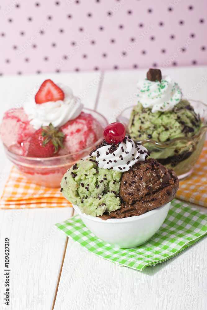 cold ice cream on the bowl cold ice cream on the bowl