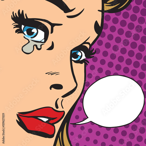 crying girl close-up face