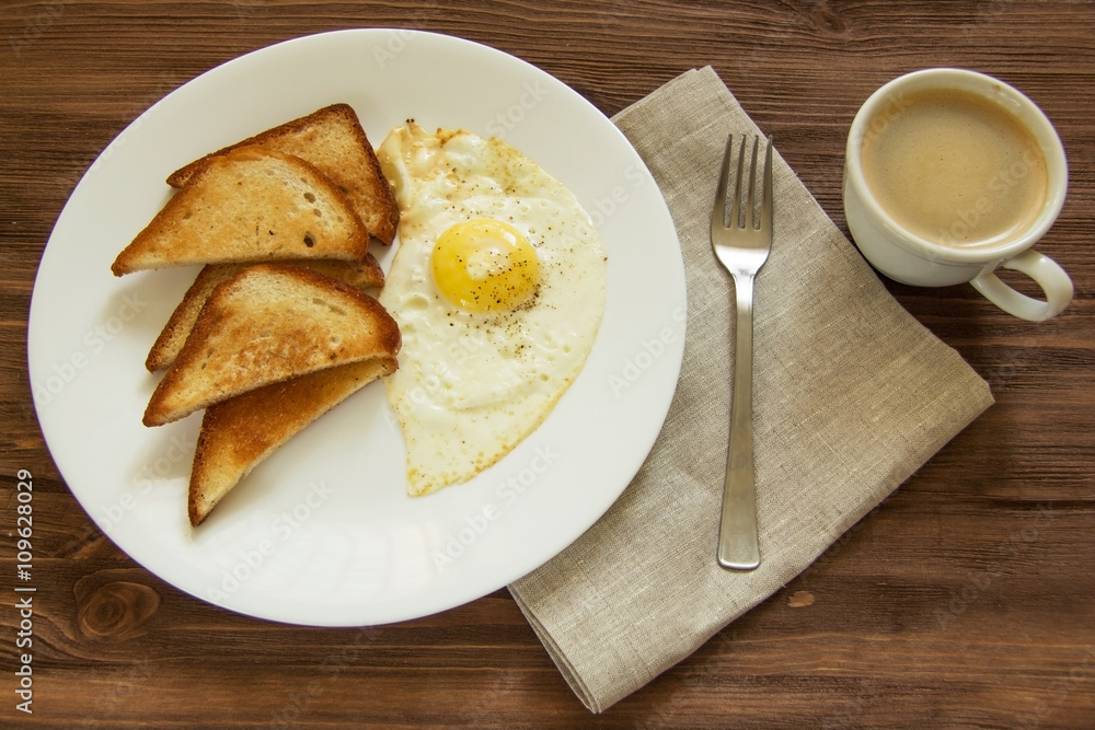 fried eggs with toast and coffee fried eggs with toast and coffee