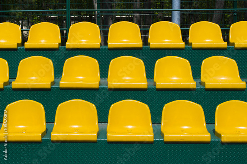 yellow seats at stadium