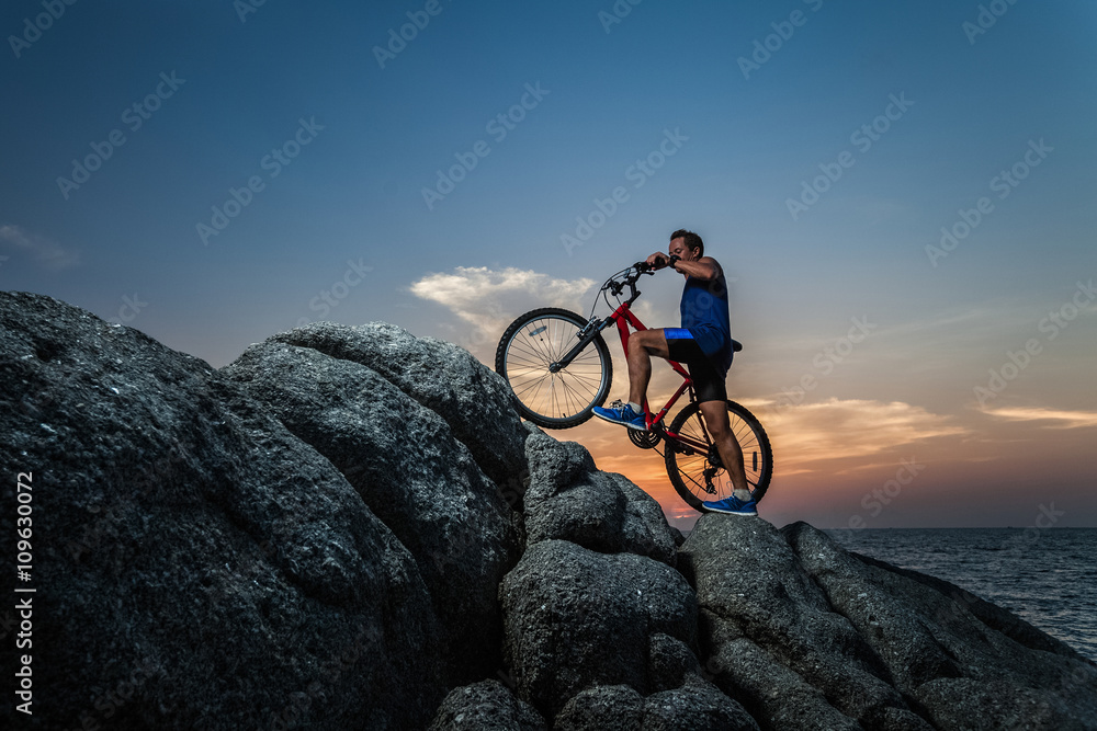 Man with bicycle