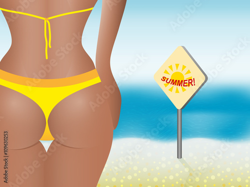 girl in bikini on the beach