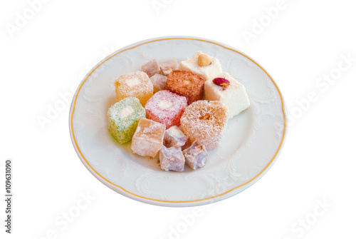 Delicious Turkish Delights on a White Background