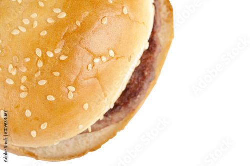 burger sandwich with sesame seeds