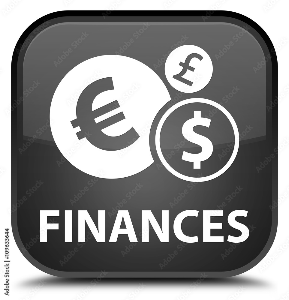 Finances (euro sign) black square button Finances (euro sign) black square button
