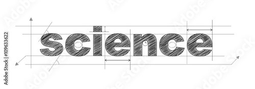 "SCIENCE" vector technical lettering icon