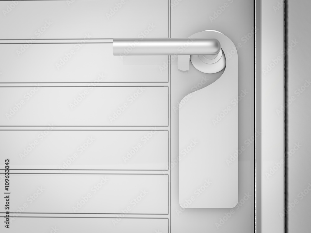 Naklejka premium blank sigs hanging on door handle