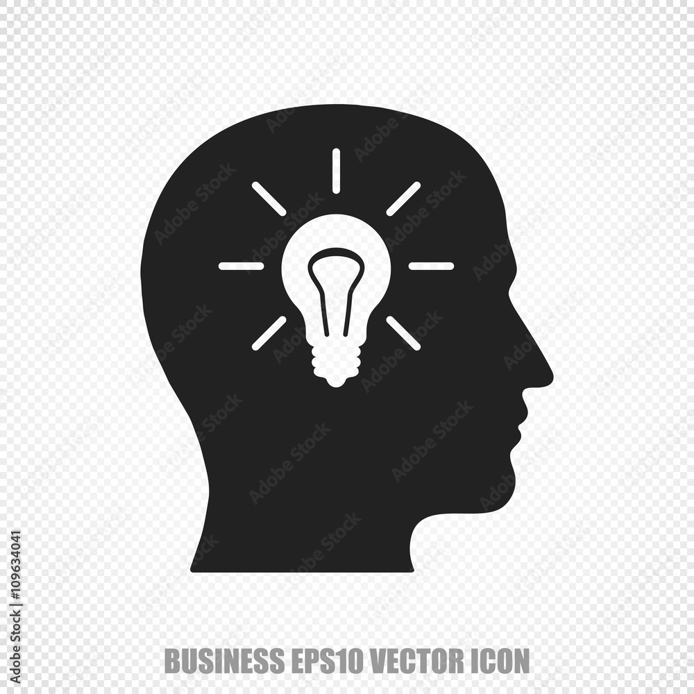 Finance vector Head With Light Bulb icon. Modern flat design. Finance vector Head With Light Bulb icon. Modern flat design.