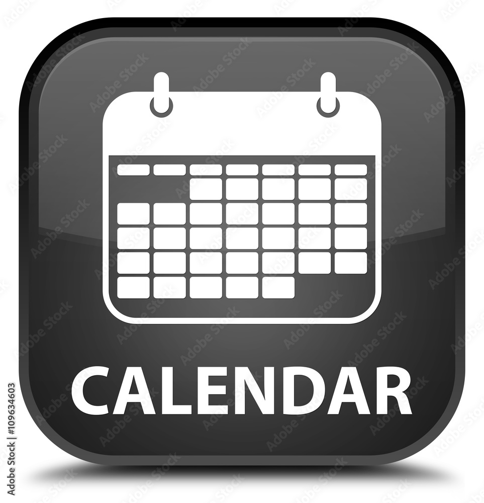 Calendar black square button Calendar black square button
