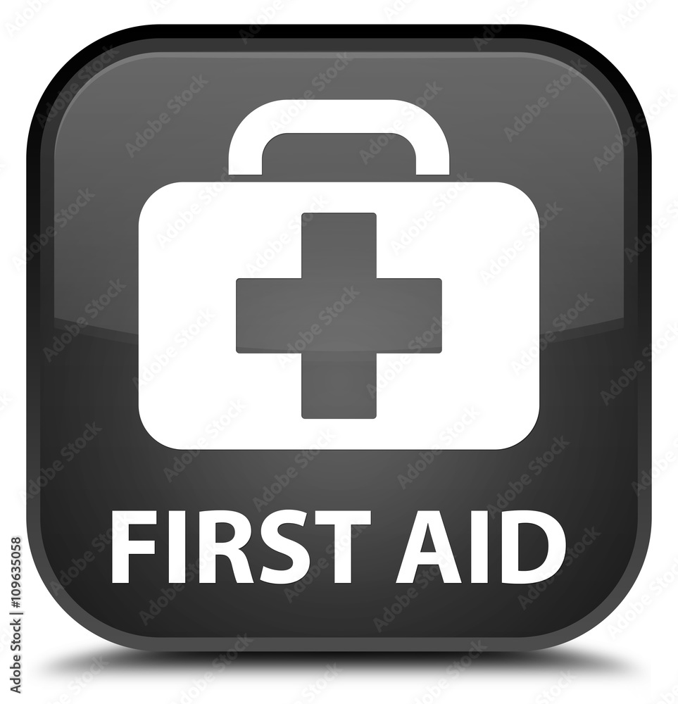 Obraz premium First aid black square button