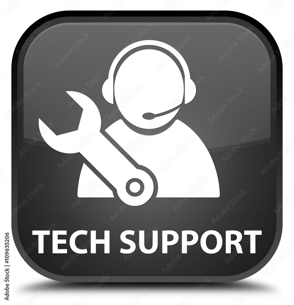 Tech support black square button Tech support black square button