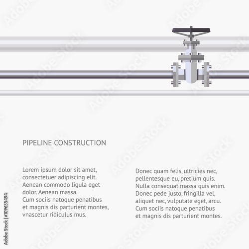 Abstract background with flat designed pipeline