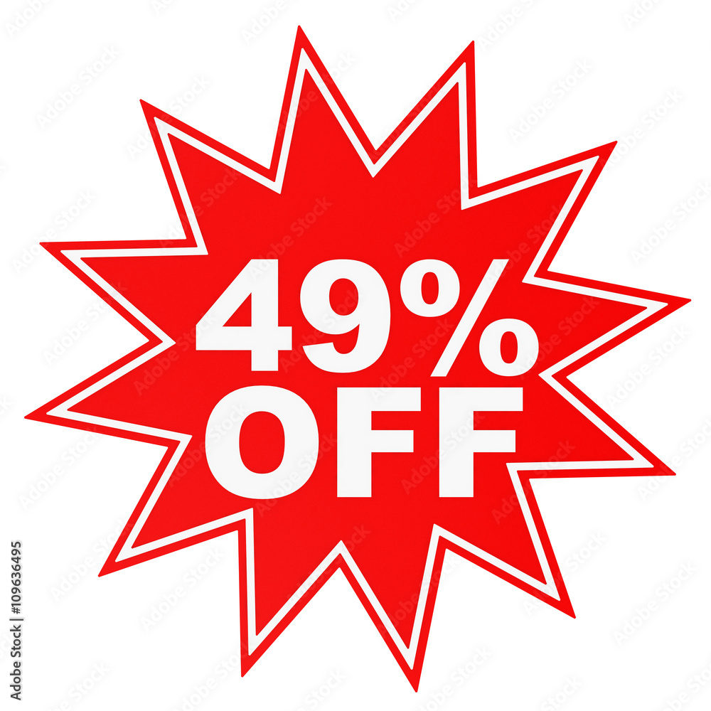 Discount 49 percent off. 3D illustration. Discount 49 percent off. 3D illustration.