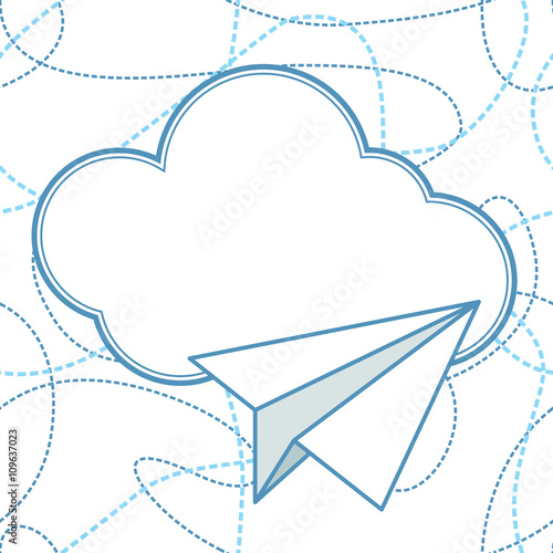 Paper Planes and Clouds Vector Background