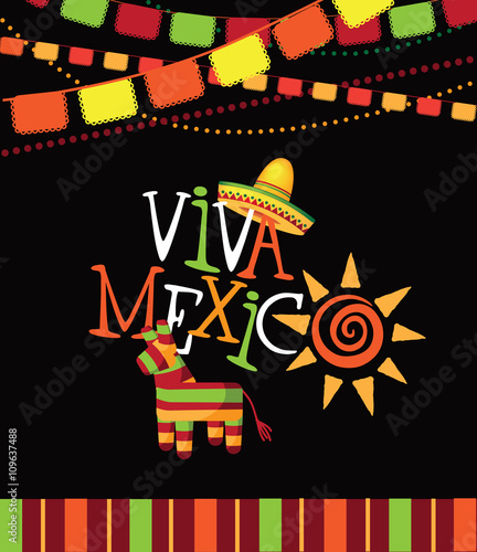 
Viva Mexico hand drawn type design.