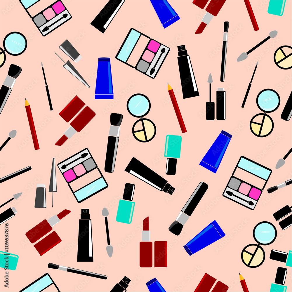 Seamless background, Cosmetics Seamless background, Cosmetics