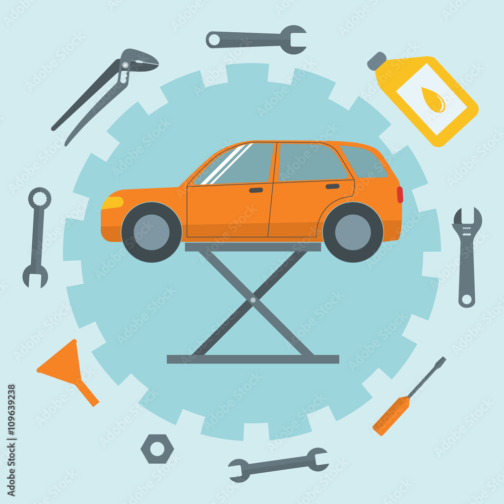 Naklejka premium Car repair service icons