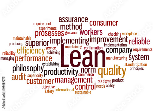 Lean - management approach, word cloud concept 9 photo