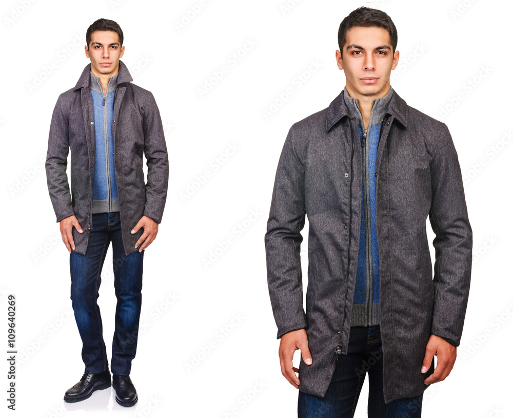Young man in fashion concept isolated on white Young man in fashion concept isolated on white
