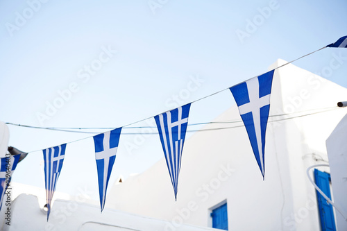 Greek flags at Myconos