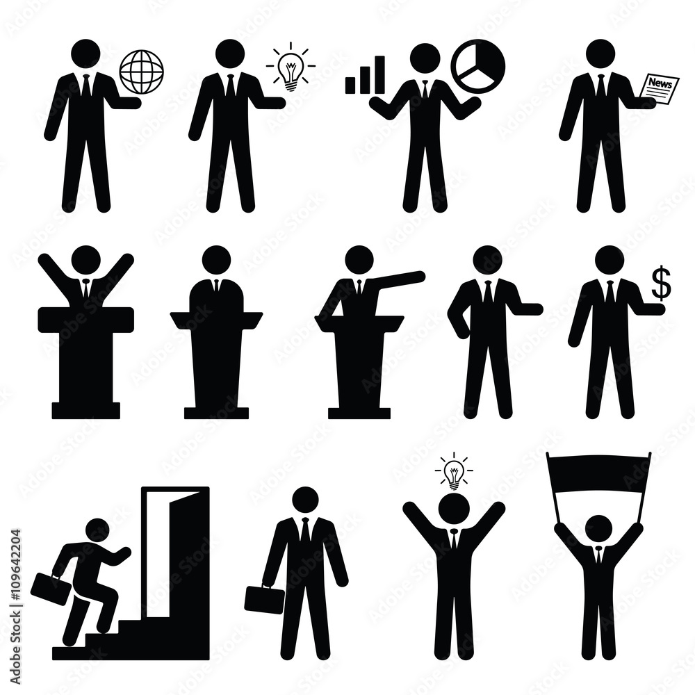 Business set icon Business set icon