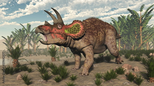Fototapeta Naklejka Na Ścianę i Meble -  Triceratops dinosaur - 3D render