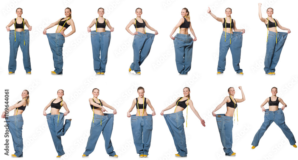 Obraz premium Composite photo of woman in dieting concept