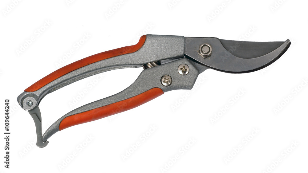 garden secateurs isolated on a white background garden secateurs isolated on a white background