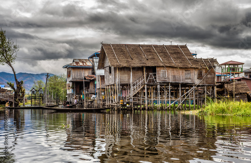Wooden houses on piles, Inle Lake, Myanmar