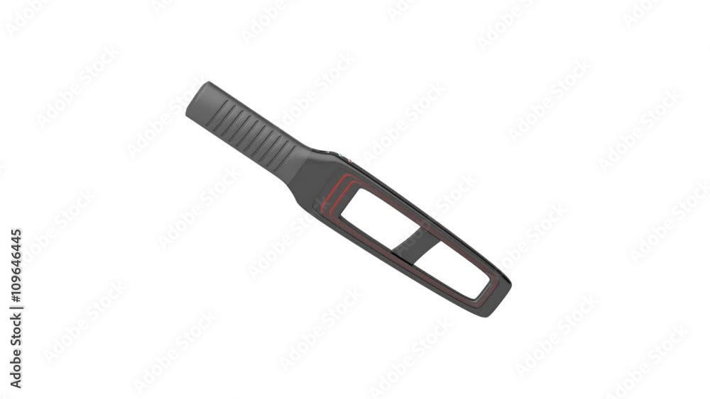 Hand-held metal detector spin on white background Hand-held metal detector spin on white background