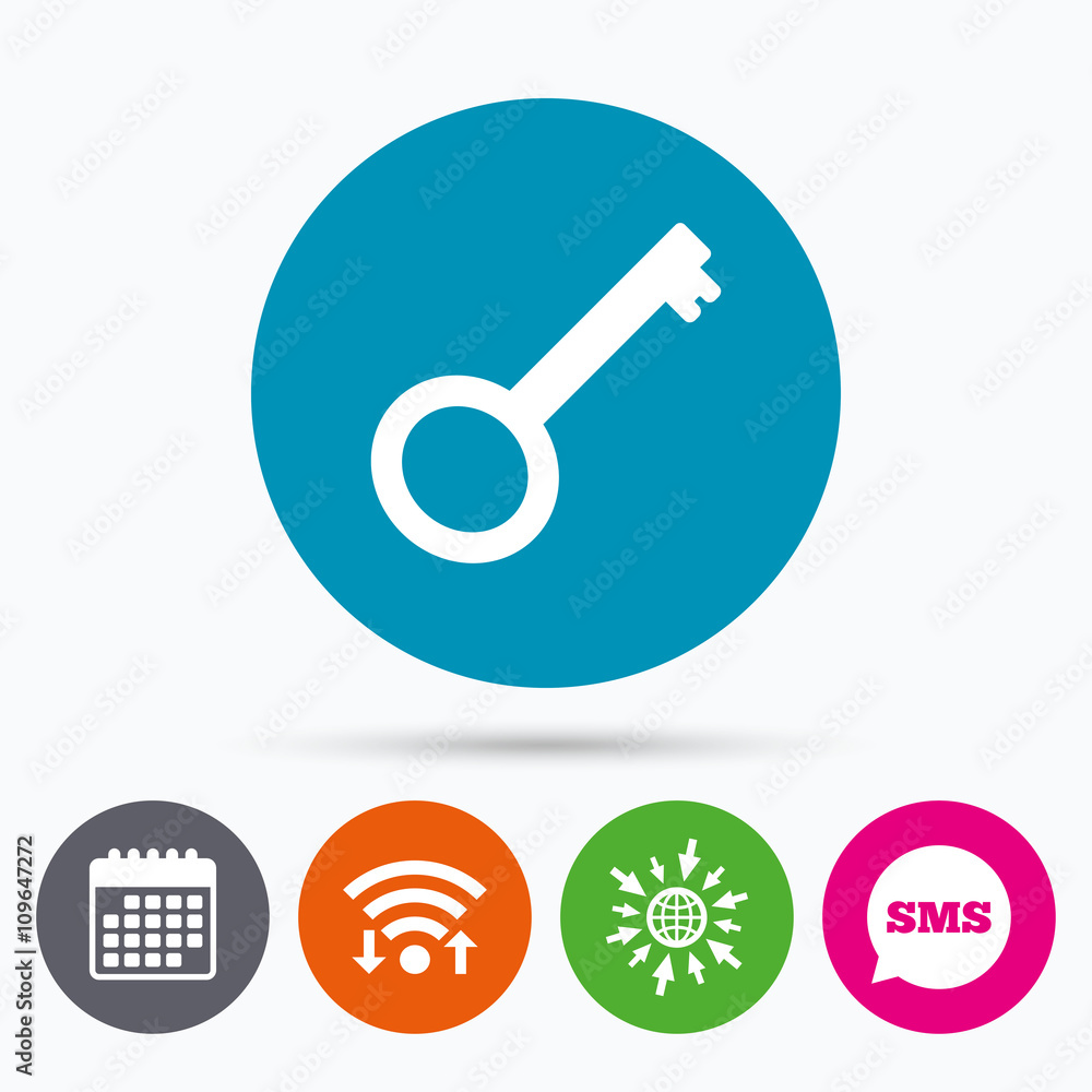 Key sign icon. Unlock tool symbol. Key sign icon. Unlock tool symbol.