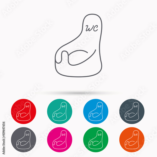 Baby wc icon. Child toilet sign.