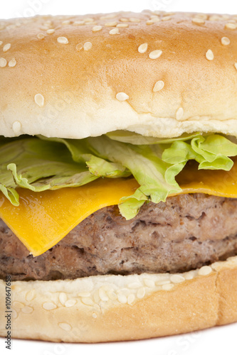 close-up cheeseburger