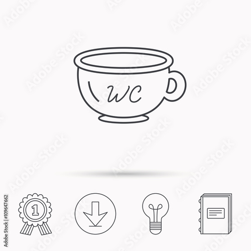 Baby wc pot icon. Child toilet sign.