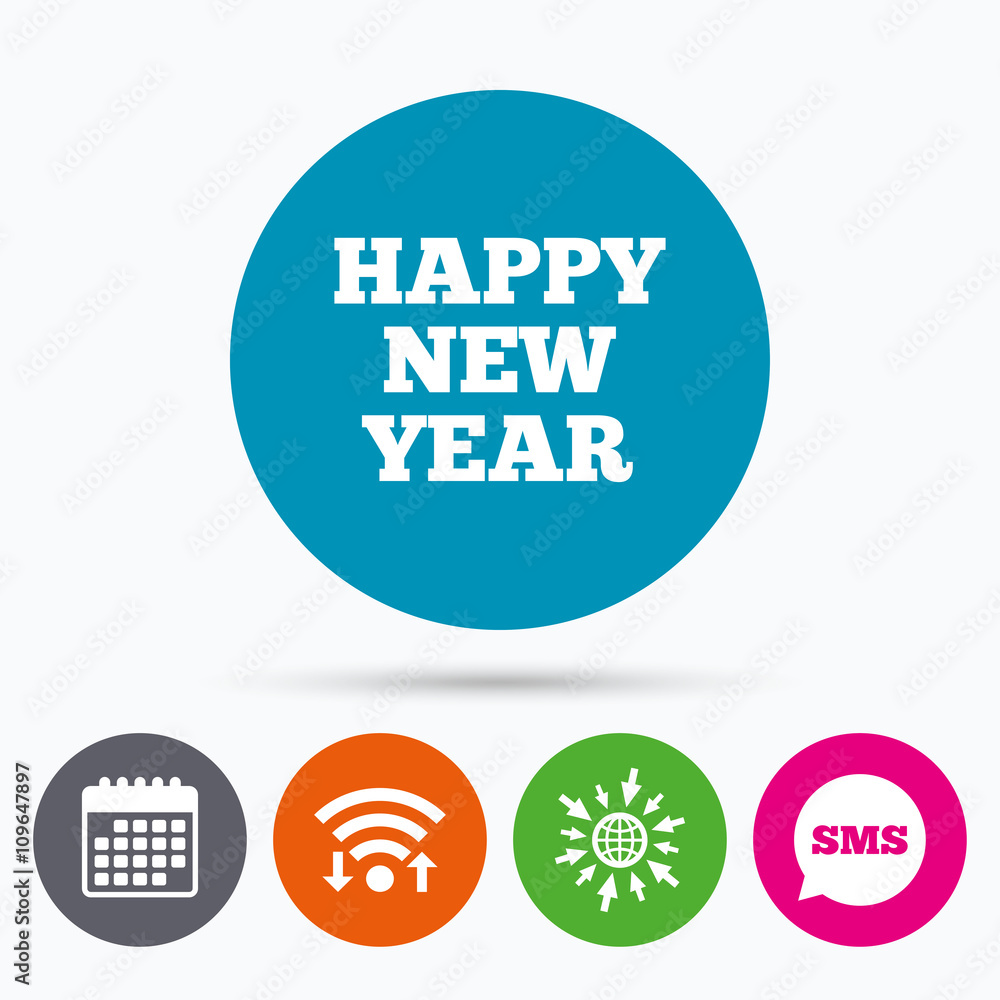 Happy new year sign icon. Christmas symbol. Happy new year sign icon. Christmas symbol.