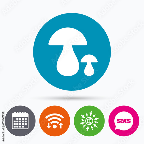 Mushroom sign icon. Boletus mushroom symbol.