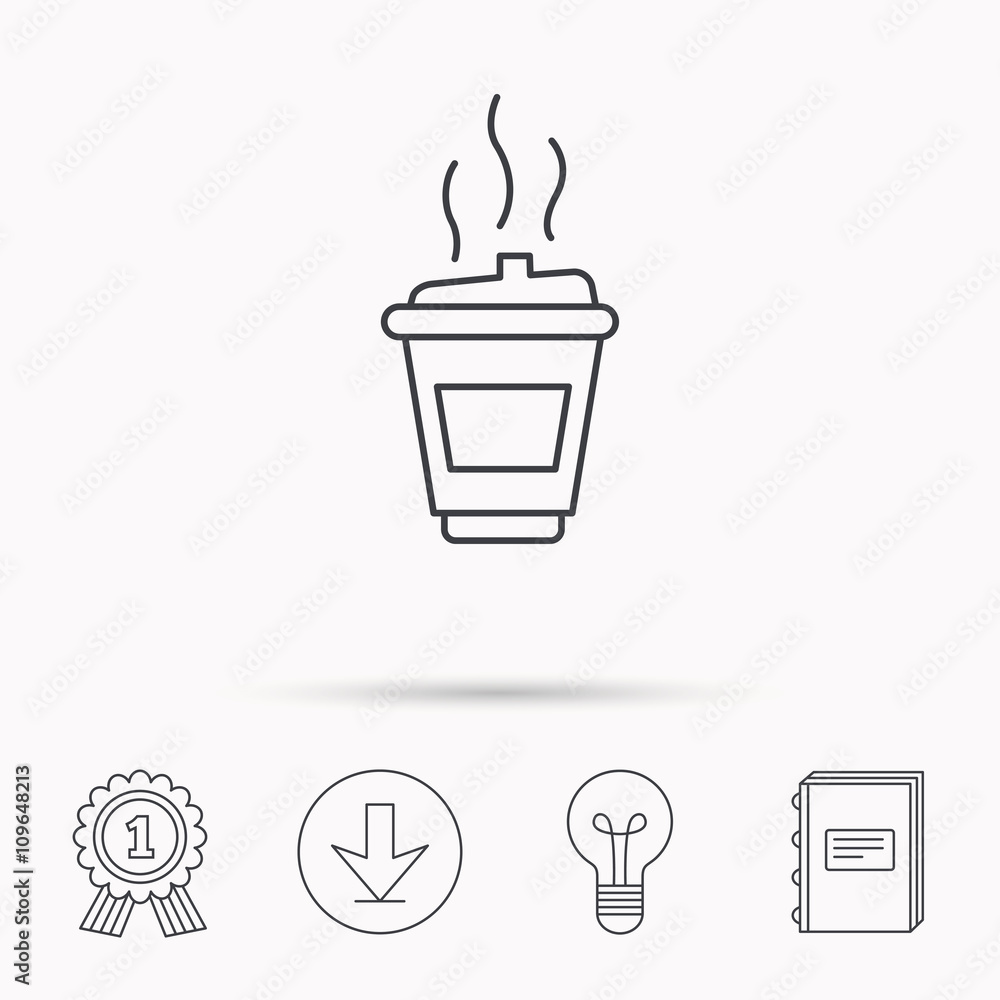 Coffee icon. Takeaway glass sign. Coffee icon. Takeaway glass sign.